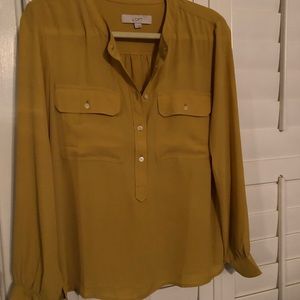 Loft mustard colored blouse